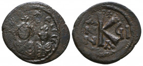 Heraclius, with Heraclius Constantine. 610-641. Æ Follis. Isaura mint, 1st officina. Reference: Condition: Very Fine

 Weight: 4,9 gr Diameter: 24,3...