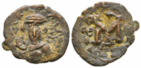 Justinian II. First reign, 685-695. Æ Follis Reference: Condition: Very Fine

 Weight: 4,3 gr Diameter: 25,3 mm