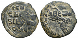 Byzentine Coins Ae. Lovely overstrike ! Reference: Condition: Very Fine 

 Weight: 4,1 gr Diameter: 24,2 mm