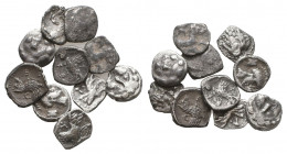 Lot of 10 Silver obols. Reference: Condition: Very Fine 

 Weight: lot Diameter: lot