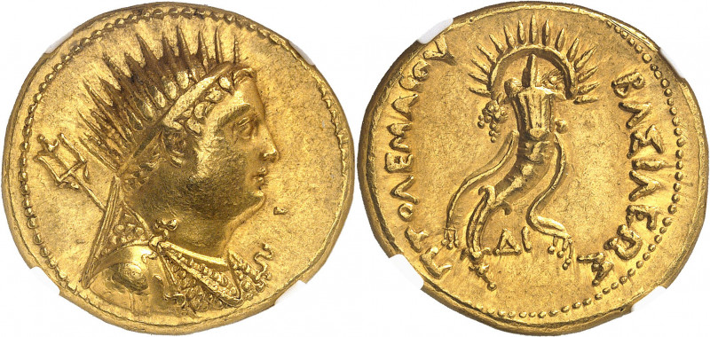 Royaume lagide, Ptolémée IV (222-204 av. J.-C.). Octodrachme d’or ou mnaieion ND...