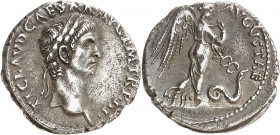 Claude (41-54). Denier 43-44, Rome.
NGC Ch XF 4/5 4/5 (5788041-003).
Av. TI CLAVD CAESAR AVG P M TR P III. Buste lauré à droite. 
Rv. PACI - AVGVST...