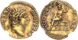 Néron (54-68). Aureus 66, Rome.
NGC XF 3/5 4/5 flan flaw (6029852-003).
Av. NERO CAESAR AVGVSTVS. Buste lauré à droite. 
Rv. IVPPITER CVSTOS. Jupit...