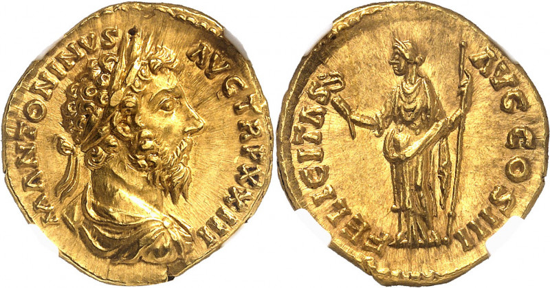Marc Aurèle (161-180). Aureus 169, Rome.
NGC MS 5/5 3/5 ex-jewelry (6057912-003...