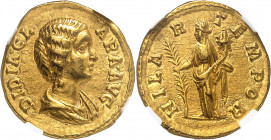 Didia Clara (193). Aureus 193 (avril-mai), Rome.
NGC Ch XF 5/5 4/5 (5785100-002).
Av. DIDIA CL - ARA AVG. Buste drapé, de trois-quarts face, à droit...