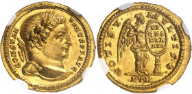 Constantin Ier (307-337). Solidus 310-313, Trèves.
NGC ch AU 5/5 3/5 (5785100-001).
Av. CONSTAN - TINVS P F AVG. Buste à droite, la tête laurée. 
R...