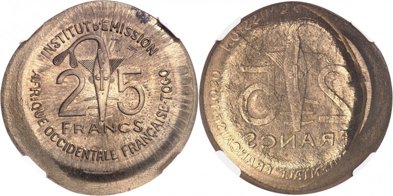 Togo, République autonome (1957-1960). 25 francs AOF -TOGO, erreur de frappe, fr...