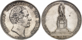 Bade, Léopold Ier (1830-1852). Double thaler commémoratif, inauguration du monument de Charles Frédéric de Bade MDCCCXXXIV (1844).
PCGS AU58 (3339856...