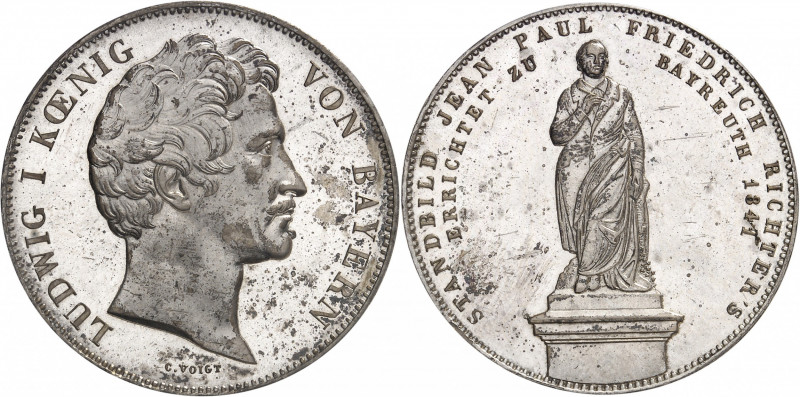 Bavière, Louis Ier (1825-1848). Double thaler commémoratif, statue de Jean Paul ...
