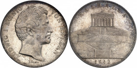 Bavière, Louis Ier (1825-1848). Double thaler commémoratif, inauguration du monument du Walhalla de Donaustauf 1842, Munich.
PCGS MS62 (33398576).
A...