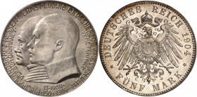 Hesse-Darmstadt, Ernest Louis (1892-1918). 5 (fünf) mark commémoratif, 400e anniversaire de la naissance de Philippe Ier de Hesse, dit le Magnanime, F...