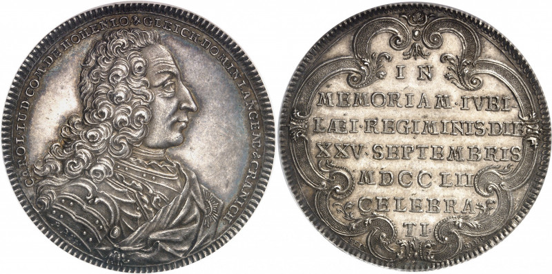 Hohenlohe-Neuenstein-Weikersheim, Charles Louis (1702-1756). Essai de thaler, fr...