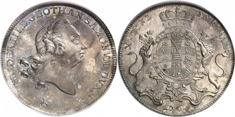 Saxe-Gotha-Altenburg, Frédéric III (1732-1772). Thaler 1764, Gotha.
PCGS MS64+ ...