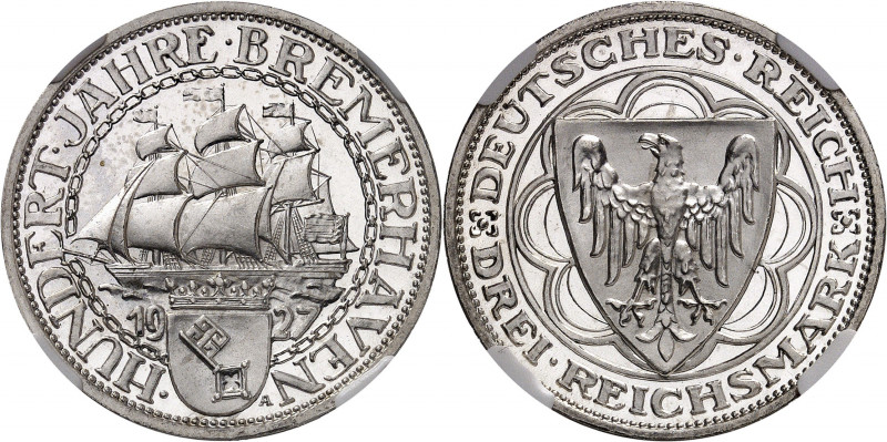 République de Weimar (Empire allemand) (1918-1933). 3 (drei) mark pour les cent ...
