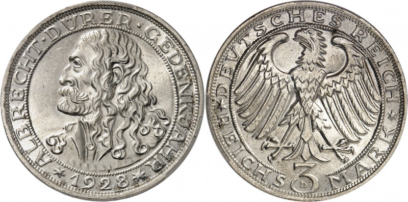 République de Weimar (Empire allemand) (1918-1933). 3 mark du 400e anniversaire ...