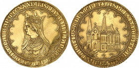 Saint-Empire romain (962-1806). Médaille d’or, dite médaille juive de Prague (Prague Jewish medal - Judenmedaille), sainte Élisabeth de Hongrie ND (16...