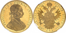 François-Joseph Ier (1848-1916). 4 ducats, aspect Flan bruni (PROOFLIKE) 1885, A, Vienne.
NGC MS 61 PL (5783257-064).
Av. FRANC. IOS. I. D. G. AVSTR...