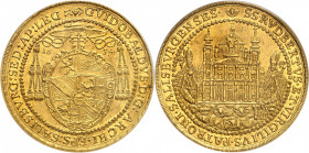 Salzbourg (évêché de), Guidobald von Thun (1654-1668). 8 ducats, inauguration de la statue du Christ 1654, Salzbourg.
NGC UNC DETAILS OBV GRAFFITI (6...
