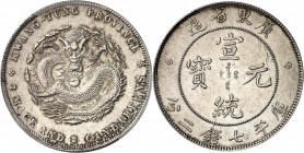 Empire de Chine, Puyi (Hsuan Tung), province de Guandong (Kwantung). Dollar (7 mace et 2 candareens) ND (1909-1911), Canton (Guangzhou).
PCGS Genuine...