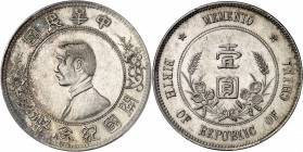 République de Chine (1912-1949). Dollar, Sun Yat-Sen, naissance de la République de Chine, étoiles hautes ND (1912).
PCGS Genuine Cleaned-UNC Detail ...