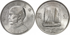 République de Chine (1912-1949). Dollar, Sun Yat-Sen An 23 (1934).
PCGS MS62 (34244285).
Av. Légende en caractères chinois. Buste de profil de Sun Y...
