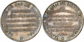 Isabelle II (1833-1868). Médaille, inauguration de l’usine de gaz de Santiago de Cuba 1857.
Av. (bracelet) LA EMPRESA DE GAS DE SANT° DE CUBA. Au cen...