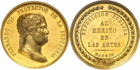 Ferdinand VII (1808-1833). Médaille d’Or, prix artistique, Exposition de Madrid ND (1827-1828), Madrid.
NGC MS 62 (5783258-027).
Av. FERNANDO VII. P...