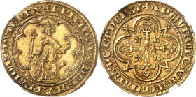 Philippe IV, dit Philippe le Bel (1285-1314). Denier d’or à la masse, ou masse d’or, 1ère émission ND (1296-1310).
NGC AU 58 (5783258-025).
Av. + PH...