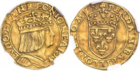 Naples, Louis XII (1501-1504). Ducat d’Or ND (1501-1504), Naples.
NGC AU 50 (5785793-002).
Av. LVDO° FRAN° REGNIQ NEAP° R. Buste du Roi à droite, co...