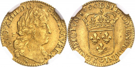 Louis XIV (1643-1715). Demi-louis d’or à l’écu, buste du demi-louis d’or à la perruque 1690, D, Lyon.
NGC UNC DETAILS OBV SCRATCHED (6143414-001).
A...