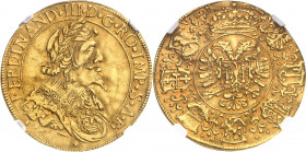 Besançon (ville de), Ferdinand III. Pièce honorifique ou pièce du droit de général, au module de 2 ducats ND (1642-1665), Besançon.
NGC AU 50 (578325...