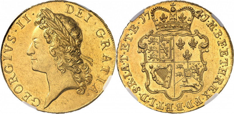 Georges II (1727-1760). 5 guinées, tête jeune 1741/[38], Londres.
NGC MS62 (588...