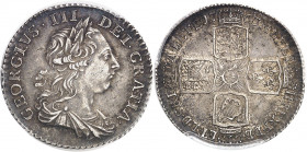 Georges III (1760-1820). Shilling dit Northumberland shilling 1763, Londres.
PCGS AU55 (42840405).
Av. GEORGIVS. III DEI. GRATIA. Buste lauré, drapé...