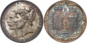 Victoria (1837-1901). Médaille, mariage d’Henri de Battenberg et de Béatrice du Royaume-Uni, par Allan Wyon 1885, Londres.
NGC MS 67 (6144243-001).
...
