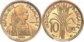 Gouvernement provisoire de la République française (1944-1946). Épreuve en bronze-aluminium de 10 centimes par Turin 1945, B, Beaumont-le-Roger.
PCGS...