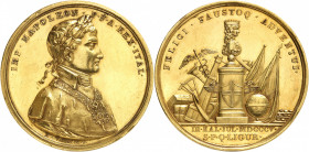 Gênes, République ligurienne (1797-1805). Médaille d’Or, entrée de Napoléon Ier à Gênes, par H. Vassallo 1805, Gênes ?
Av. IMP. NAPOLEON. P. F. A. RE...