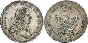 Naples et Sicile, Charles III (1720-1733). Once de 30 tari 1733, CP-SM, Palerme.
Av. CAROL. III. D. G. SICIL. ET. HIER. REX. Buste à la tête laurée à...