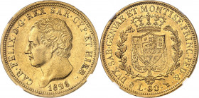 Savoie-Sardaigne, Charles-Félix (1821-1831). 80 lire 1828 P, Tête d’aigle, Turin.
NGC AU 55 (5785796-029).
Av. CAR. FELIX D. G. REX SAR. CYP. ET HIE...