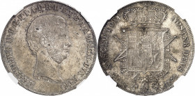 Toscane (Grand-duché de), Léopold II (1824-1859). Francescone (4 fiorini ou 10 paoli) 1859, Florence.
NGC MS 63 (5785098-002).
Av. LEOPOLDVS II. D. ...