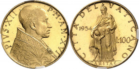Vatican, Pie XII (1939-1958). 100 lire 1954 - An XVI, Rome.
NGC MS 67 (5785098-009).
Av. PIVS. XII P. M. AN. (date). Buste à droite ; au-dessous sig...
