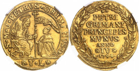 Venise, Pierre Grimani (1741-1752). Oselle de 4 sequins 1744 - An IV, Venise.
NGC MS 63 (2117153-003).
Av. S* M* V* PETRVS* GRIMANVS* D. Le doge age...