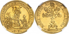 Venise, Francesco Loredan (1752-1762). Oselle de 4 sequins 1759 - An VIII, Venise.
NGC MS 62+ (2117145-044).
Av. S. M. V. FRANC. LAVRED. PRINC. MVNV...