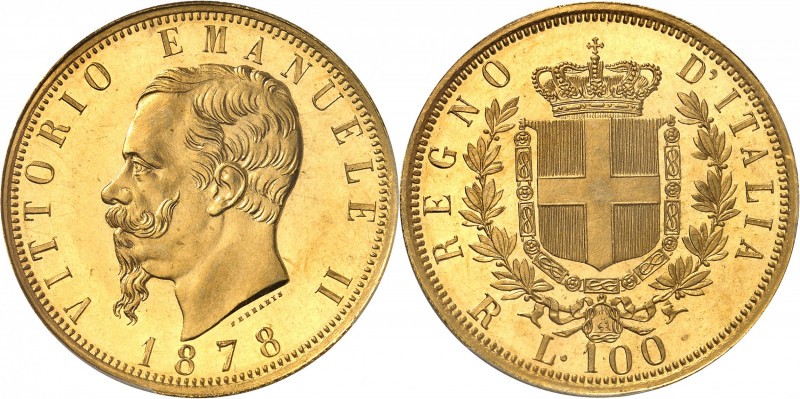 Victor-Emmanuel II (1861-1878). 100 lire 1878, R, Rome.
PCGS MS65 (82141188).
...
