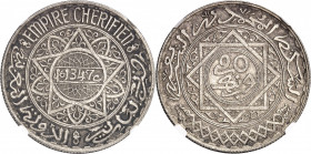 Mohammed V (1927-1961). 20 francs, 1er type aux caractères arabes AH 1347 (1928), Paris.
NGC MS 63 (5785796-009).
Av. EMPIRE CHÉRIFIEN. Légende avec...