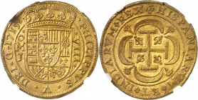 Philippe V (1700-1746). 8 escudos “royal” (frappe spéciale) de la flotte de l’argent espagnole 1715, M°, Mexico.
NGC MS 62 (Shipwreck certification) ...