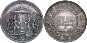 Guillaume III d’Orange-Nassau, stathouder (1672-1702). Médaille, la Paix de Ryswick par Arondeaux 1697.
NGC AU 58 (5785095-005).
Av. CÆSA FIRMABANT ...