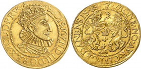 Sigismond III Vasa (1587-1632). Ducat 1588, Gdansk (Dantzig).
NGC UNC DETAILS OBV DAMAGE (5788038-030).
Av. SIGISMVND. III. D: G. REX. POL. D. PRVS....
