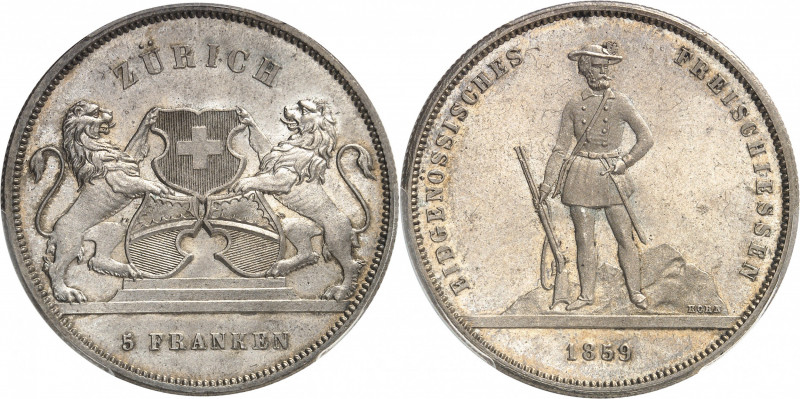 Zurich (canton de). Module de 5 francs commémoratif, concours de tir de Zürich 1...