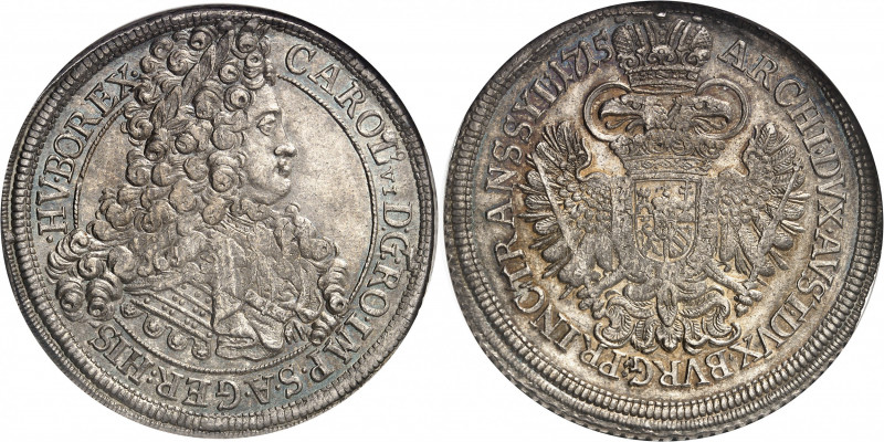 Charles VI (1711-1740). Thaler 1715, Karlsburg.
NGC MS 64 (5981920-003).
Av. C...