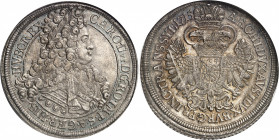 Charles VI (1711-1740). Thaler 1715, Karlsburg.
NGC MS 64 (5981920-003).
Av. CAROL9 VI D: G: RO: IMP: S. A. GER: HIS: HV. BO REX. Buste cuirassé et ...
